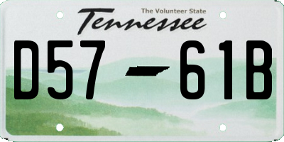 TN license plate D5761B