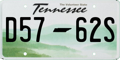 TN license plate D5762S