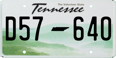 TN license plate D5764O