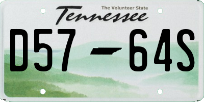 TN license plate D5764S