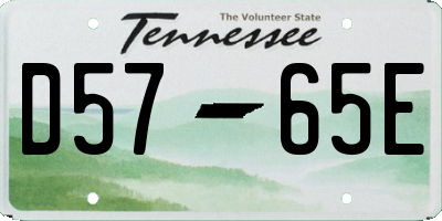 TN license plate D5765E