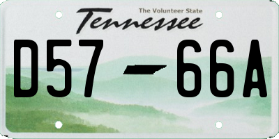 TN license plate D5766A