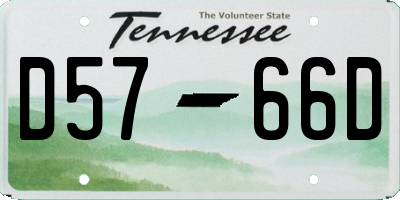 TN license plate D5766D