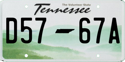 TN license plate D5767A
