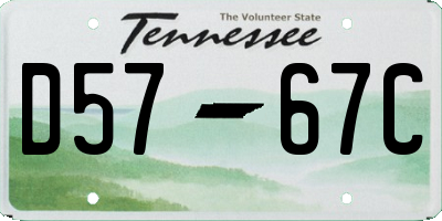 TN license plate D5767C