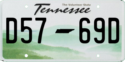 TN license plate D5769D