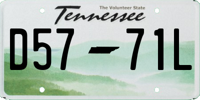 TN license plate D5771L