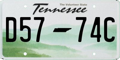 TN license plate D5774C