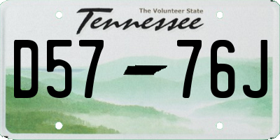 TN license plate D5776J