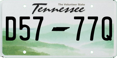TN license plate D5777Q