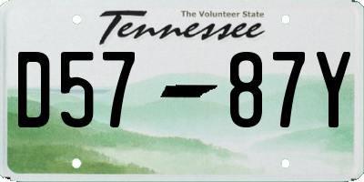 TN license plate D5787Y