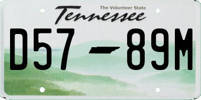 TN license plate D5789M