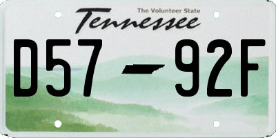 TN license plate D5792F