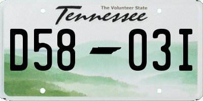 TN license plate D5803I