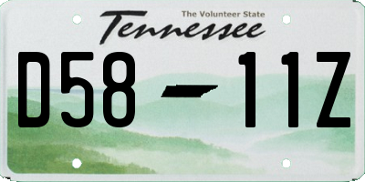 TN license plate D5811Z