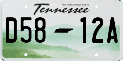 TN license plate D5812A