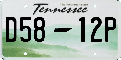 TN license plate D5812P