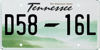 TN license plate D5816L