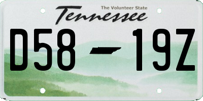 TN license plate D5819Z