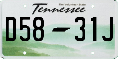 TN license plate D5831J