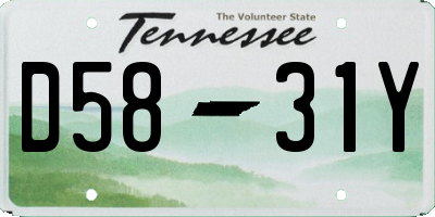 TN license plate D5831Y