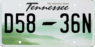 TN license plate D5836N