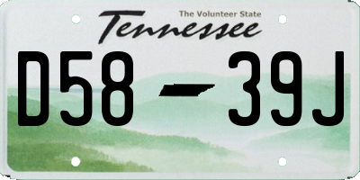 TN license plate D5839J