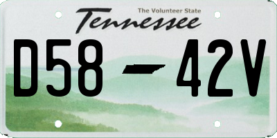 TN license plate D5842V