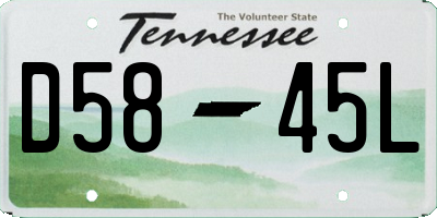 TN license plate D5845L