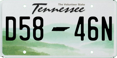 TN license plate D5846N