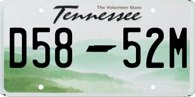 TN license plate D5852M