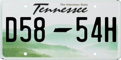TN license plate D5854H