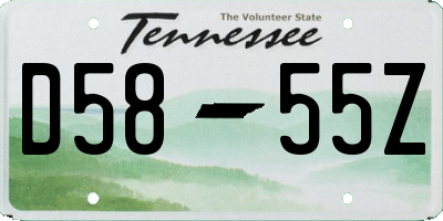 TN license plate D5855Z