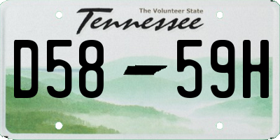 TN license plate D5859H