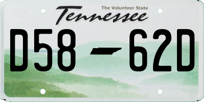 TN license plate D5862D