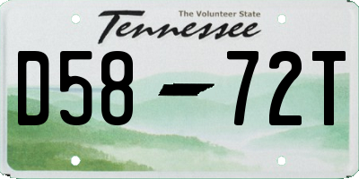 TN license plate D5872T