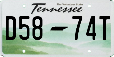 TN license plate D5874T