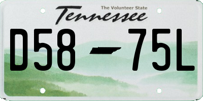 TN license plate D5875L