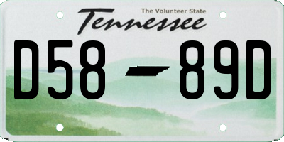 TN license plate D5889D