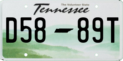 TN license plate D5889T