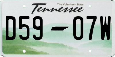 TN license plate D5907W