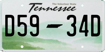 TN license plate D5934D