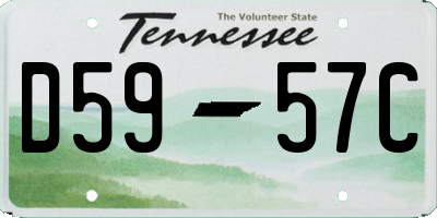 TN license plate D5957C