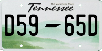 TN license plate D5965D