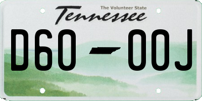 TN license plate D6000J