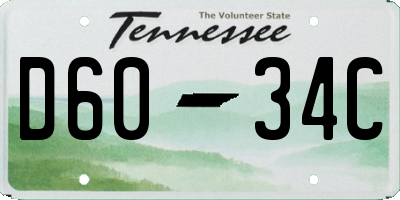 TN license plate D6034C