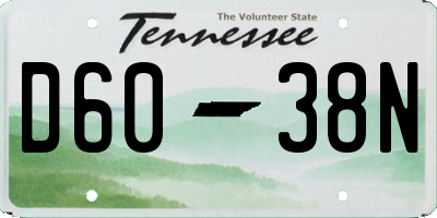 TN license plate D6038N