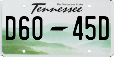 TN license plate D6045D
