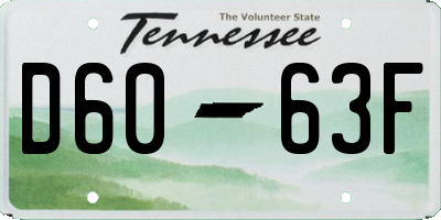 TN license plate D6063F