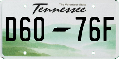 TN license plate D6076F